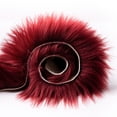 thumbnail image 3 of Soft Fluffy Faux Sheepskin Fur Area Rug, Home Decorative Indoor Floor Mat, Red, 2 x 6 Feet, 3 of 4