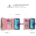 thumbnail image 5 of iPhone 11 6.1 inch Wallet Case, Dteck 2 in 1 Leather Zipper Purse Multi-Function Tri-fold Wallet Case Detachable Magnetic Phone Cover with 14 Card Slots Money Pocket For Apple iPhone 11,Pink, 5 of 11