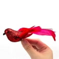 thumbnail image 2 of 24 Pcs Artificial Christmas Glitter Birds Simulation Birds Feather Mini Bird Decorative Fake Birds for Christmas Tree Craft Home Ornaments Garden Wedding Decoration (Red), 2 of 5
