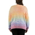 thumbnail image 3 of Dex Women's Plus Cozy Knit Rainbow Sweater Front Button Cardigan-Peach / 1X, 3 of 5