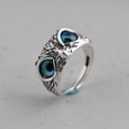 thumbnail image 4 of Anillo De Búho De Ojo De Demonio De Plata De Ley 925 Anillo De Búho Ajustable Abierto Retro Methold AP005593-00, 4 of 6