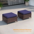 thumbnail image 7 of ACEGOSES 5-Piece Patio Sofa Set Brown Rattan Outdoor Furniture Set Three-Seat Sofa Ottomans Suiting Backyard, Poolside and Patio,Navy Blue, 7 of 7