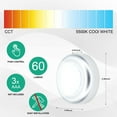 thumbnail image 4 of Pinegreen Lighting Battery-Operated Wireless LED Puck Light, Press-Activated Stick on Light for Closets, Cabinets, Counters, Utility Rooms, Pack of 6 Wood Grain, 4 of 7