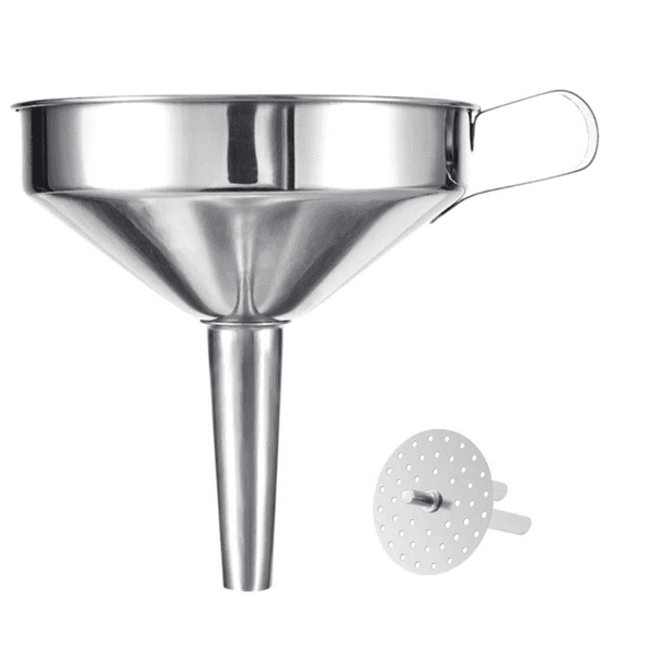 Food Grade Stainless Steel Kitchen Funnel with a Strainer Filter for