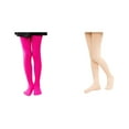 thumbnail image 1 of 2 Pack(Pink 1PCS & Hot Pink 1PCS) Multipack Leggings Pantihose Stretchy Basic Full Length Ballet Dance Pants Pantyhose for Spring Summer Stocking, 1 of 4