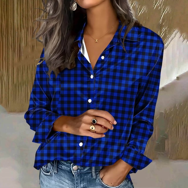 Jacenvly Hauts à Manches Longues pour Femmes Liquidation Mode Femmes Imprimé Décontracté Manches Longues Cardigan Ample pour Dames Blouse Veste en Denim Hauts pour Femmes Manches Longues