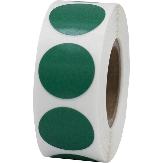 Green Circle Dot Stickers | 0.75" Inch Round | 500 Pack