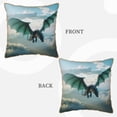 thumbnail image 3 of Xecao Cloud Sky Green Dragon Print Soft Velvet Decorative Throw Pillow Covers, Square Cushion Cases for Bed, Sofa, Living Room, Car, and Indoor Outdoor Use-16"x16", 3 of 8