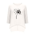 thumbnail image 6 of Linen Tops for Women Retro Embroidered Summer Boho Peasant Blouses 3/4 Sleeve Round Neck Casual Loose Fit Clothes Cute Tops For Women, 6 of 6