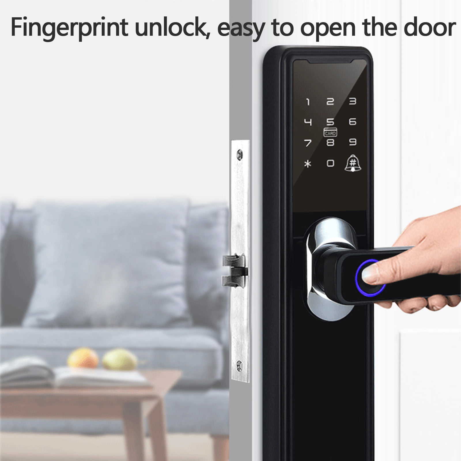 loopsun 3 In 1 Smart Door Lock, Keyless Fingerprint,Password Lock,Easy  Install, Keyless Entry Front Door Lock With Fingerprint,Great For Home,  Apartment, Hotel And Off 