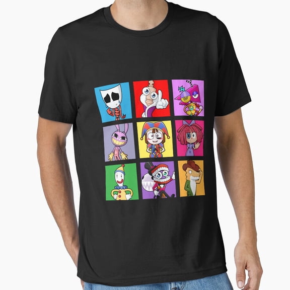 Digital Circus Chibi Parody Retro Cartoon Group Design Unisex T-Shirt, up to size 5XL