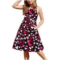 thumbnail image 2 of LOVZFMLL Robe d'Été Décontractée Sans Manches pour Filles de 2 à 12 Ans, Ourlet à Boutons, Fluide, avec Poches, Col Rond, 2 of 6