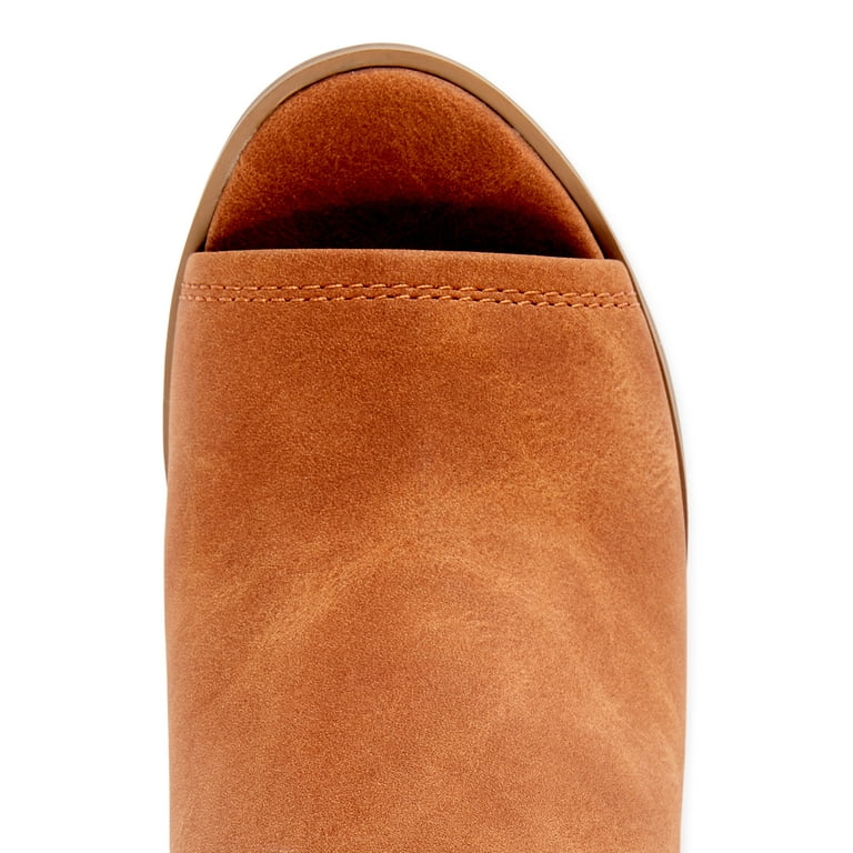 Cognac open toe booties online