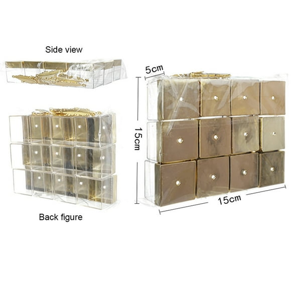 12Pcs Square Wedding Candy Box Metal Personality Gift New European Retro Silver Wedding Candy Box