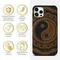 thumbnail image 4 of Case Yard Wooden Case for iPhone-11-Pro Soft TPU Silicone cover Slim Fit Shockproof Wood Protective Phone Cover for Girls Boys Men and Women Supports Wireless Charging Ying Yang Mandala 2 Design, 4 of 7
