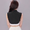 thumbnail image 4 of Blusa de gasa con lazo y cuello falso de lunarescuello de decoración superior (negro) Tmvgtek Para estrenar, 4 of 9