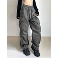thumbnail image 3 of Pantalones de chándal holgados de pierna ancha estilo hip hop Y2k, pantalones cargo de paracaídas de gran tamaño estilo Harajuku, ropa de calle para mujer, monos vintage, 3 of 4