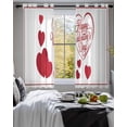 thumbnail image 3 of Valentine's Day Sheer Curtains 54 Inch Length 2 Panels Set for Living Room/Bedroom, Red Love Heart Modern Minimalist Kitchen Curtains Grommet Semi-Sheer Curtains Drapes Window Treatments 42"x54"x2, 3 of 7