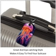 thumbnail image 3 of Square 2Pack PU Leather Colorful Jellyfish Cruise Luggage Tag with Privacy Cover and Name ID Tag for Travel Handbags Backpacks Luggage Tags, 3 of 6