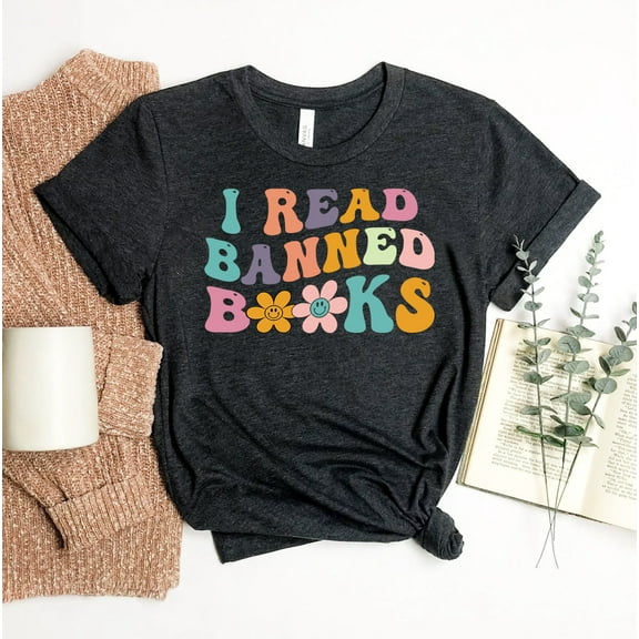 I Read Banned Books T-shirt Tops Anti Gift Librarian Reading Shirts Bookish Tee Justice Bookworm Shirt Book Lovers