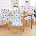 thumbnail image 2 of Yayeee 4 Pack Dining Chair Covers Stretch Parson Chairs Slipcovers Seat Protector, Light Blue Checkered Heart, 2 of 6