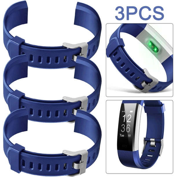 Correa Muñeca Reloj Silicona Con Banda Repuesto 3 Piezas 20 Mm para ID115Plus HR () Azul