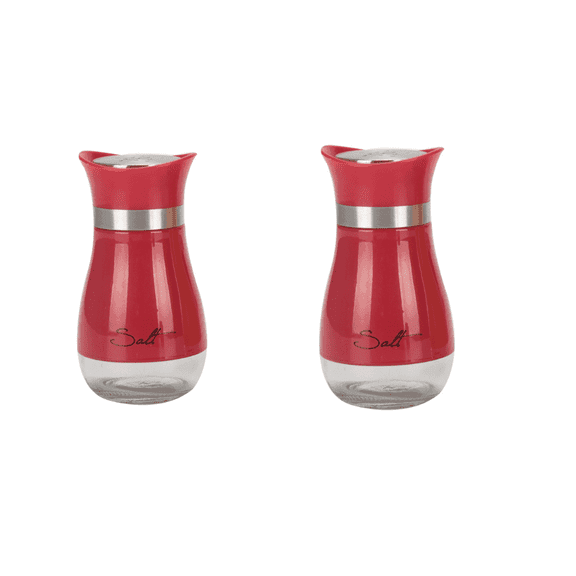 ACDNAC 2Pcs Salt and Pepper Shakers,Spread the Material Evenly Salt and Pepper,Not Easy to Rust Salt and Pepper Set,Red