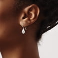 thumbnail image 3 of Sterling Silver Polished Teardrop Earrings (19 X 8.2) Made In Thailand qe13621, 3 of 5