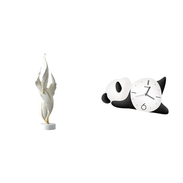 Escultura De Panda Con Plumas, Estatua Moderna De Resina, Colección De Arte, Artesanía, Adorno De Escritorio, Figura Decorativa Para Chimenea, Gabinete De Oficina, Reloj De Pared, Práctico,