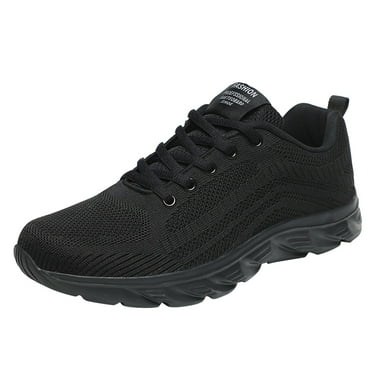 Yindaity Mens Sneakers Men's Mesh Fabric Fashion Sneakers Casual Oxfords Lightweight Breathable Versatile Walking Shoes (Black,8.5)