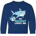 thumbnail image 3 of Inktastic My Grammy Loves Me with Cute Sharks Long Sleeve Youth T-Shirt, 3 of 5
