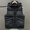 thumbnail image 2 of Zedker Men's Lightweight Sleeveless Puffer Vest with Hood Water-Resistant Outdoor Vest Jacket with Pockets Black L, 2 of 6