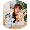 thumbnail image 2 of Adorable Cat Stuffed Animal Dressed In Frog Costume Soft Cuddly Toys For Boys And Girls, 2 of 3