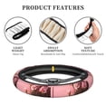 thumbnail image 5 of Lsque Delicate Pink Carnations A Ultra Soft Car Steering Wheel Cover for Women, Standard 15 inch Size for Truck Van SUV Auto, 5 of 8