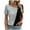 Gray-16, variant on Mittory Womens Short Sleeve Color Block Tops Casual V Neck Button Down Shirts Loose Fitted Tees Fashion