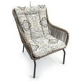 thumbnail image 3 of Jordan Manufacturing 38" x 21" Rave Grey Quatrefoil Rectangular Outdoor Wrought Iron Chair Cushion with Ties and Hanger Loop, 3 of 14