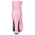 thumbnail image 4 of Unique Bargains Bottines à Talon Bloc Plateforme à Bout Rond avec Fermeture Éclair pour Femmes, 4 of 7