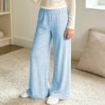 thumbnail image 5 of Asgosdo Wide Leg Pants for Teen Girls High Elastic Waisted Striped Baggy Casual Soft Fall Lounge Pants Size 4-16Y, 5 of 6
