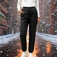 thumbnail image 4 of Ghalytn Women's Quilted Padded Winter Jogger Pants - Drawstring Warm Cuffed Ankle Trousers with Pockets, 4 of 6