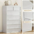 thumbnail image 4 of BeesClover Commode Moderne 5/7 avec Grand Espace de Rangement, Organisateur de Commode en Bois pour Salon, Chambre de Bébé, 4 of 7