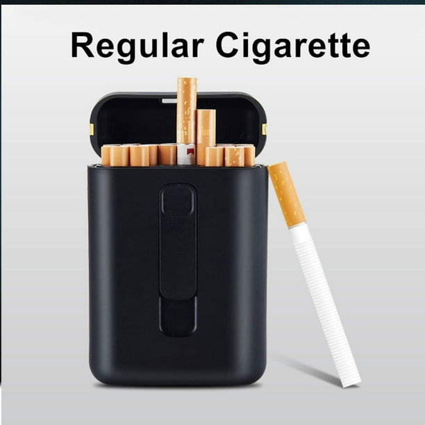 Étui à Cigarettes avec Briquet Boîte à Cigarettes 20 Pcs Cigarettes  Régulières Taille King Portable Cigarettes Briquets USB 2 en 1 Rechargeable  Sans Flamme Coupe-Vent Briquet Électrique