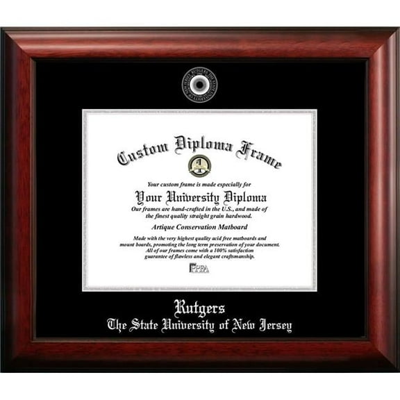 Campus Images NJ999SED-1185 11 x 8.5 in. Rutgers University The State University of New Jersey Silver Embossed Diploma Frame
