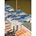 thumbnail image 2 of Square Outdoor Tablecloth with Umbrella Hole Coastal Fishes Outside Table Cloth Waterproof Patio Table Cover Blue Animal Watercolor Ocean Beige Zipper Tablecloths for Picnic Party Camping 60x60 Inch, 2 of 8