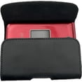 thumbnail image 3 of Black Leather Horizontal Belt Loop Waist Case Compatible with BLU Flex Flip Phone, 3 of 5