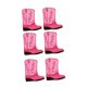 thumbnail image 3 of 6 cajas de flores con forma de botas de vaquero, decoraciones para fiestas temáticas, manualidades artísticas, cajas con forma de bota, centro de mesa Rosa, 3 of 8