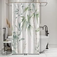 thumbnail image 6 of Stall Shower Curtain, Green Bamboo Small Shower Curtain Set Waterproof Fabric Aesthetic Green and White Botanical Bathroom Decor with Hooks, 36x72 Inch, 6 of 6