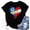 Black, variant on Womens Haiti Flag Tops Fashion Short Sleeve Crewneck Tee Summer Heart Graphic T Shirts Casual Soft Breathable Clothing