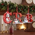 thumbnail image 3 of QISIWOLE 26 Letter Flat Snowman Christmas Ornaments, 3.5in Cute Flat Christmas Tree Letter Decoration, Personalized Hanging Pendant for Indoor DIY Hanging Xmas Ornament-C (1 PCS), 3 of 6