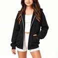 thumbnail image 4 of Tbopshirt Girls Hoodies Zip Up Long Sleeve Casual Hooded Jacket with Front Pocket for School Fall Outdoor Wear Jackets Tops Age: 5-15 Years, 4 of 8