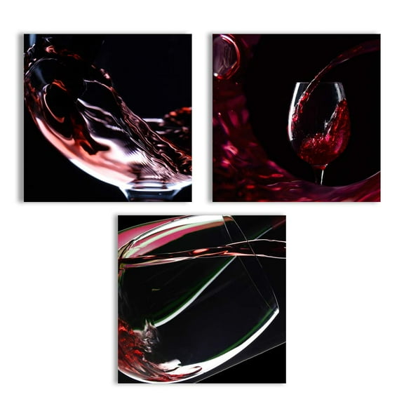 wall26 Canvas Wall Art Abstract Vintage Wine Cup Pictures Home Wall Decorations for Kitchen Streched and Framed - 24" 24" x3 Panels